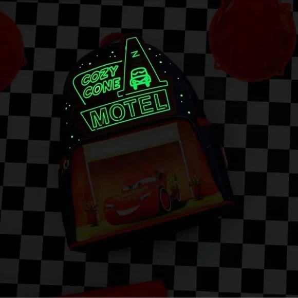 Loungefly Disney Pixar Moments Cars Cozy Cone Mini Backpack & Wallet Set - Picture 4 of 13